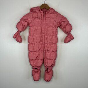 Baby Gap  Baby Girls Puffer Fleece Lined Winter One Piece Bunting Snowsuit 6-12